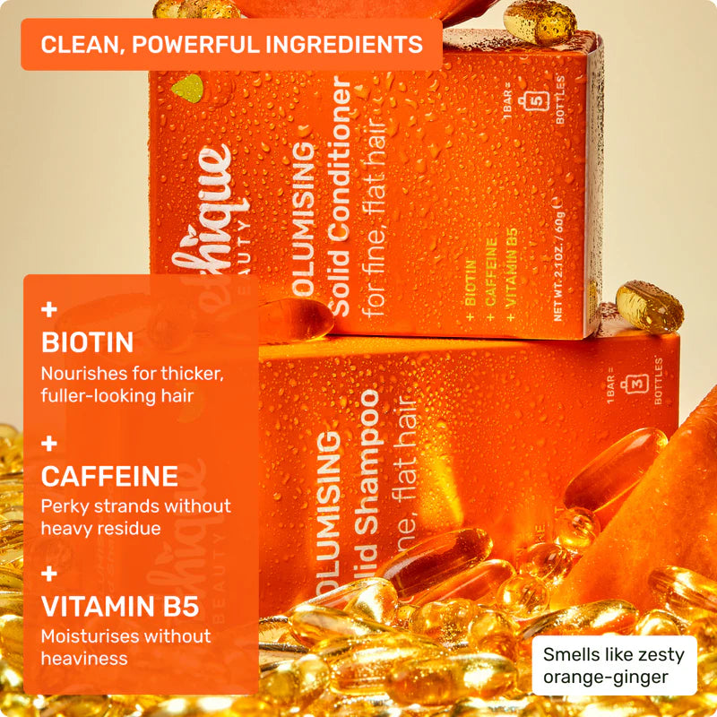 Shampoo and VOLUMISING Conditioner Bar Bundle — for oily hair and roots