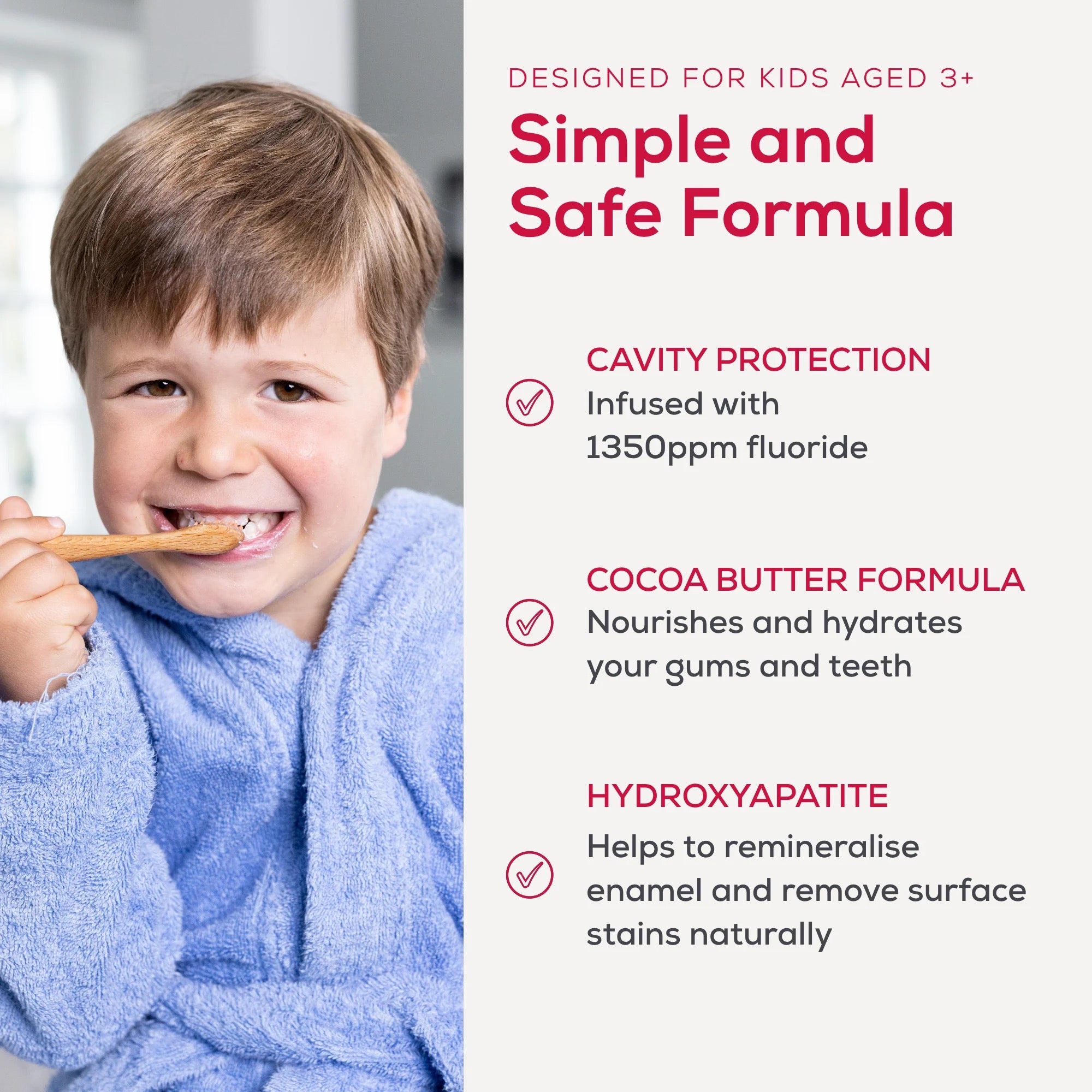 Kids Fluoride Toothpaste - Strawberry with HYDROXYAPATITE