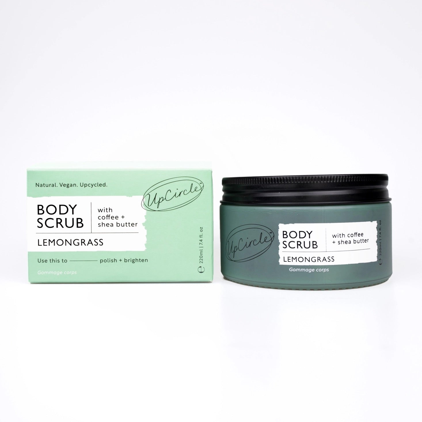 Eco Friendly Lemongrass Body Scrub with Coffee + Shea Butter