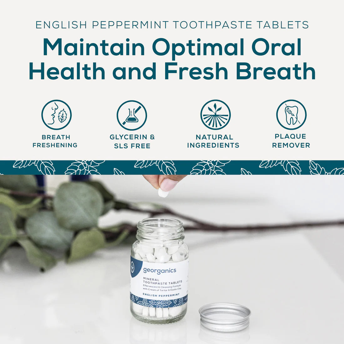 English Peppermint Toothpaste Tablets (120 tabs)